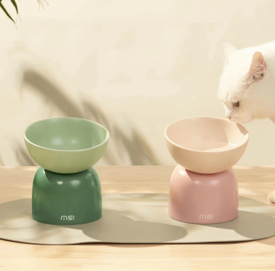 Makesure Sugar Bean Ceramic Double Pet Bowls For Cat and Small Dogs-Petroom