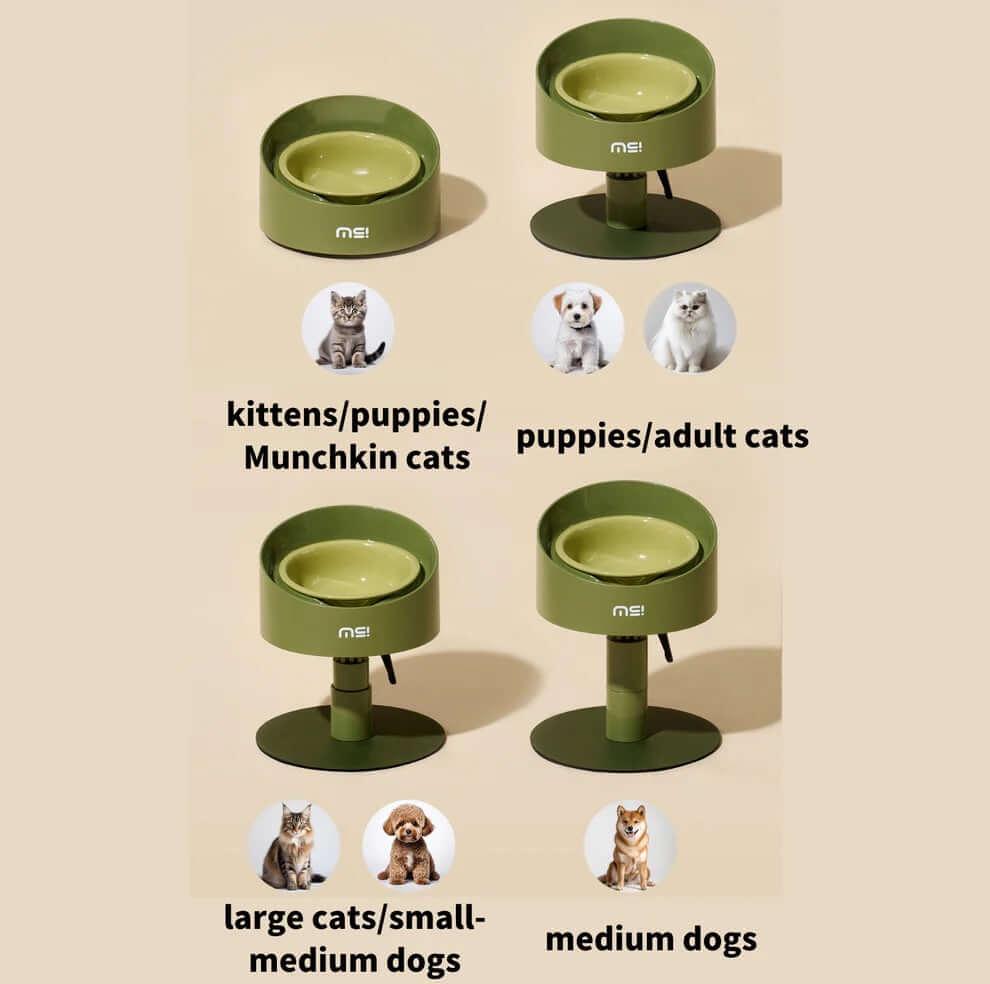 Makesure Sunflower Adjustable Pet Food Bowl-Petroom