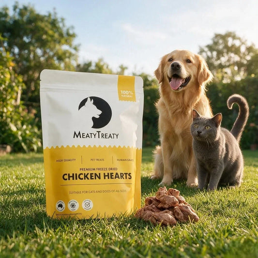 MEATY TREATY Chicken Heart Freeze-Dried Dog & Cat Treats 100g