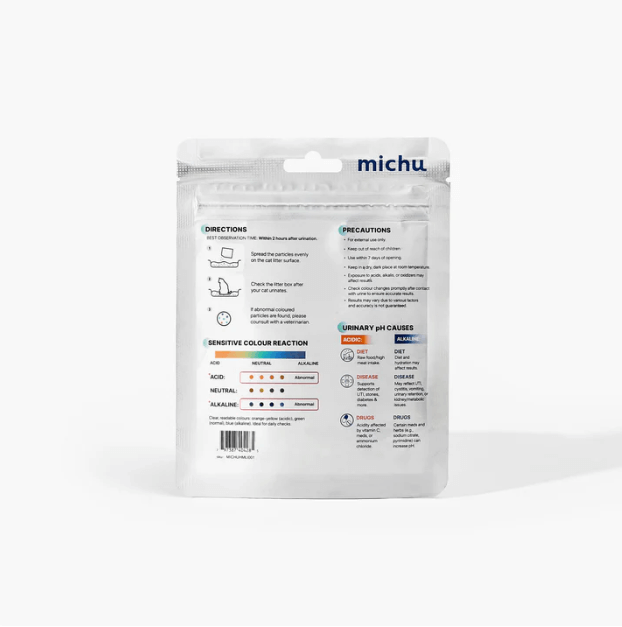 Michu Cat Health Monitoring Pellets - Colour Changing Indicators For Home Urine Testing-Petroom