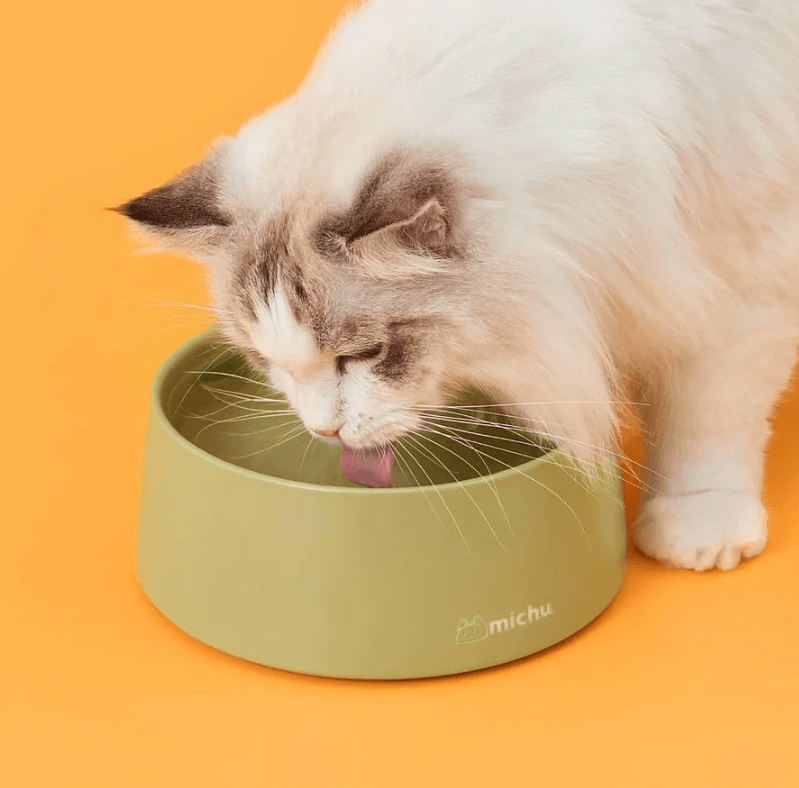 Michu Ceramic 3pcs Dinnerware Set- Raised Bowl and Plate Set for Everyday Pets Essentials-Petroom