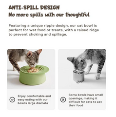 Michu Ceramic 3pcs Dinnerware Set- Raised Bowl and Plate Set for Everyday Pets Essentials-Petroom