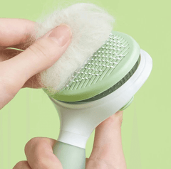 Michu Cream Round-Head Grooming Dog/Cat Brush - Perfect for Gentle Coat Care-Petroom