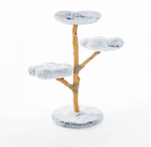 Michu Fluffy Blossom Real Wooden Cat Tree - Premium Quality & Stylish Cat Furniture - Extra Large-Petroom