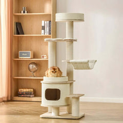 Michu Luna Multi-Layer Solid Wood Cat Nest Tree-Petroom