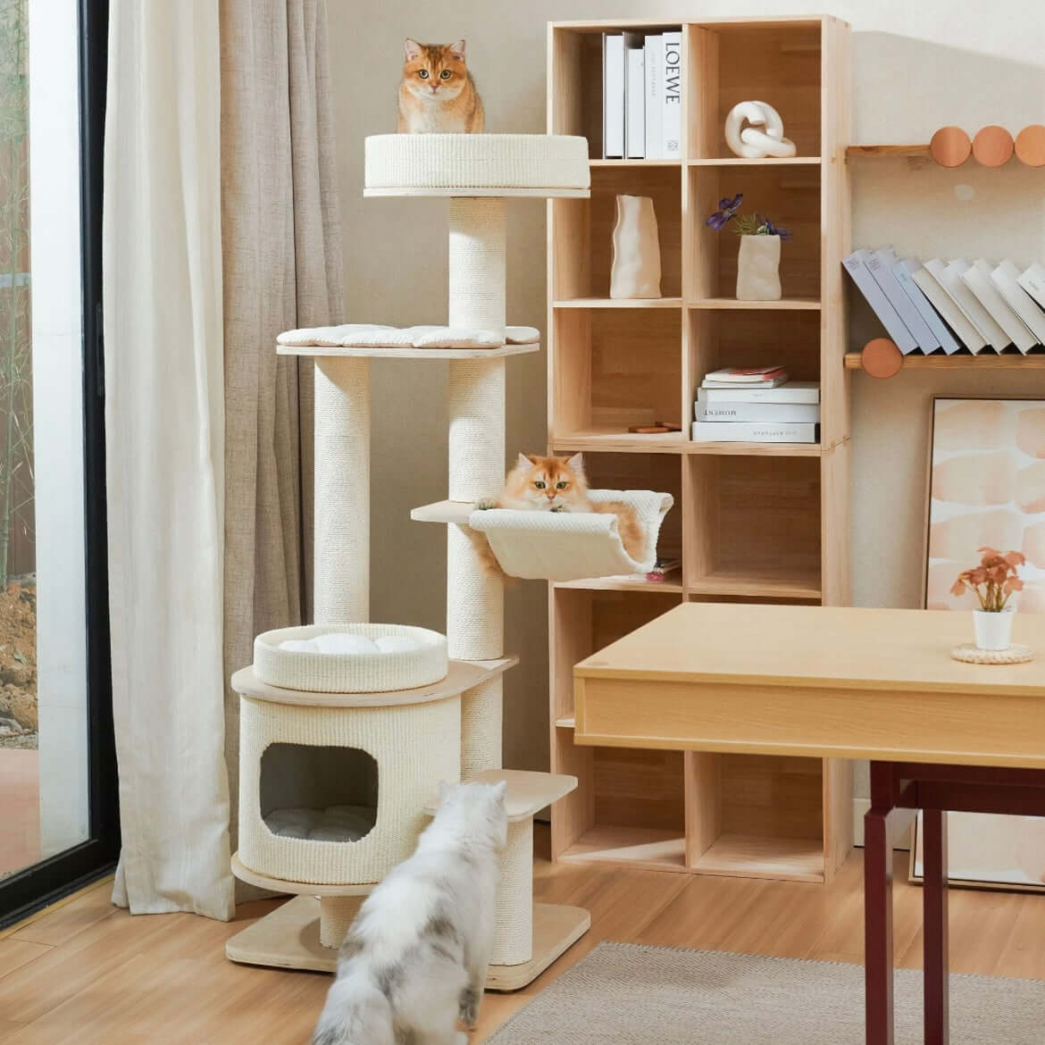 Michu Luna Multi-Layer Solid Wood Cat Nest Tree-Petroom