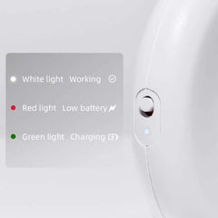 Michu Negative Ion Smart Deodorizer | Cat Litter Box Odour Eliminator status indicator showing battery and charging lights.