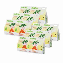 Michu Tofu Cat Litter For Kittens and Rabbits 2.5kg/6L packages stacked for easy viewing.