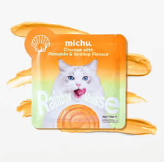 Michu Rainbow Mousse Wet Cat Food 5 Flavours- Complete Food/Wet Mixer and Topper 10pcs/Pack-Petroom