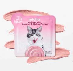 Michu Rainbow Mousse Wet Cat Food 5 Flavours- Complete Food/Wet Mixer and Topper 10pcs/Pack-Petroom