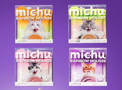 Michu Rainbow Mousse Wet Cat Food 5 Flavours- Complete Food/Wet Mixer and Topper 10pcs/Pack-Petroom