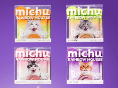 Michu Rainbow Mousse Wet Cat Food 5 Flavours- Complete Food/Wet Mixer and Topper 10pcs/Pack-Petroom