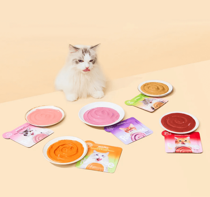 Michu Rainbow Mousse Wet Cat Food 5 Flavours- Complete Food/Wet Mixer and Topper 10pcs/Pack-Petroom
