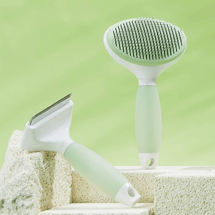 Michu Round-Head Grooming Dog/Cat Brush & Shedding Rake Bundle-Petroom