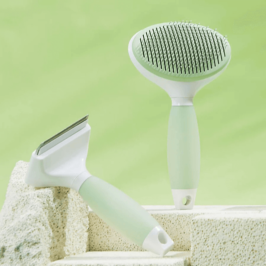 Michu Round-Head Grooming Dog/Cat Brush & Shedding Rake Bundle-Petroom