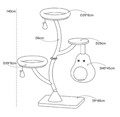 Michu Verde Solid Wooded Base Cat Tree-Petroom