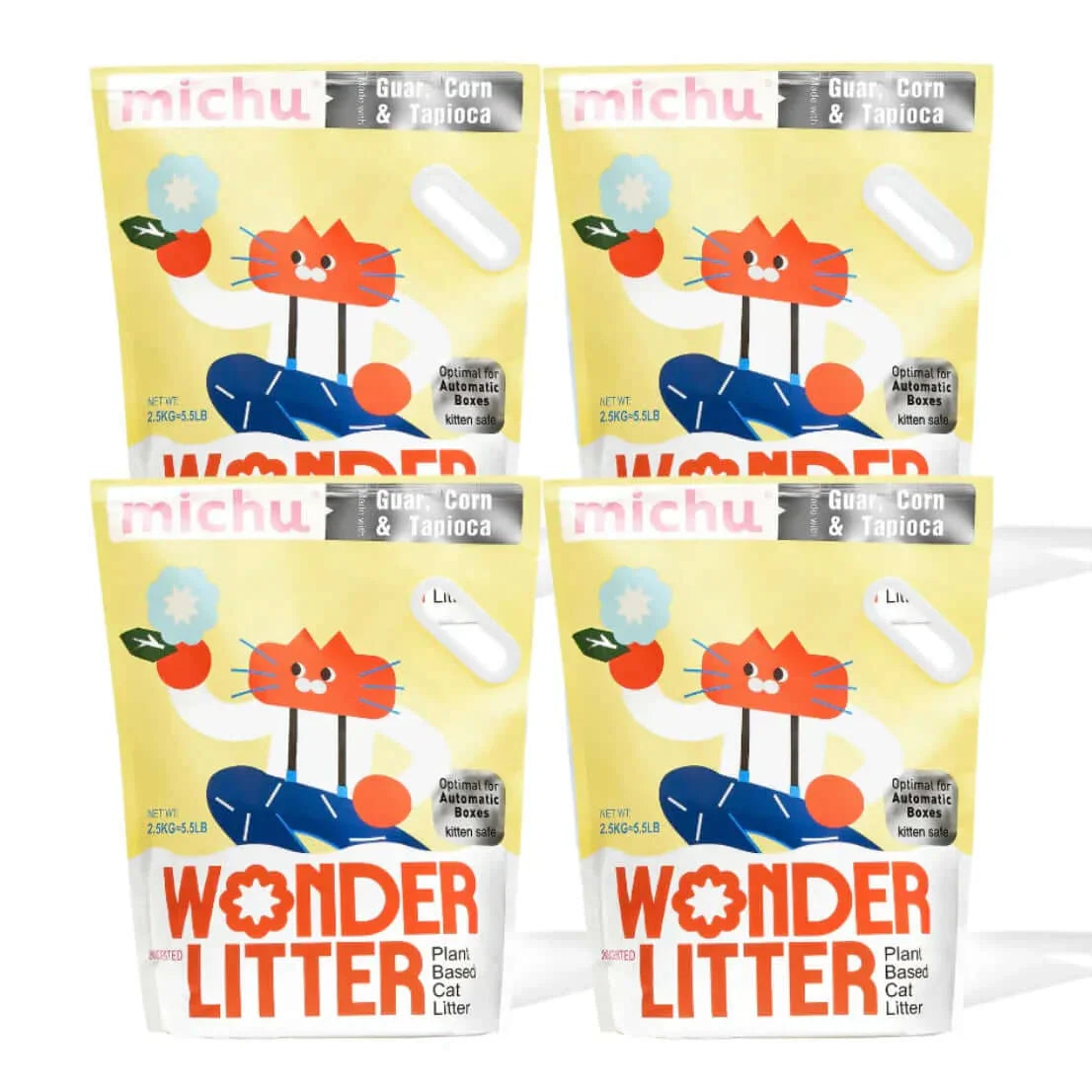 Michu Wonder Litter - Automatic Litter Box Solution 2.5kg/6L eco-friendly cat litter packaging