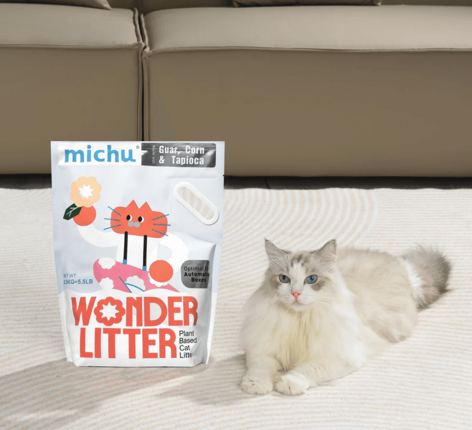 Michu Wonder Litter - Plant-Based & Automatic-Box Friendly 2.5kg/6L-Petroom