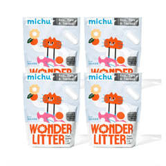 Michu Wonder Litter - Automatic Litter Box Solution 2.5kg/6L packaging featuring plant-based ingredients.