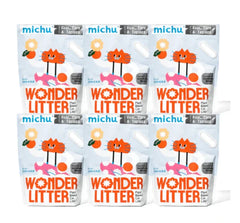 Michu Wonder Litter - Automatic Litter Box Solution 2.5kg/6L six-pack available for optimal cat hygiene.