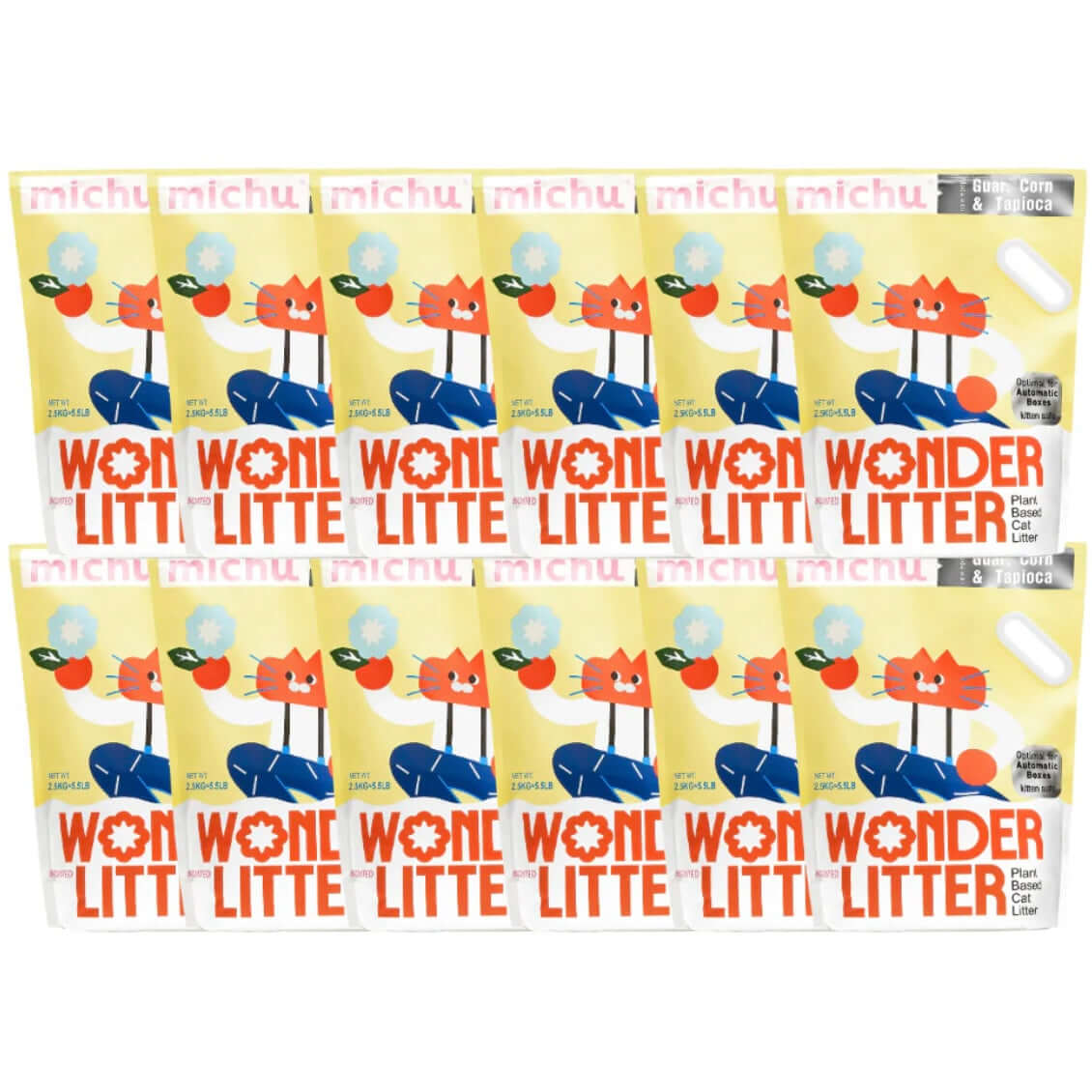 Michu Wonder Litter - Plant-Based & Automatic-Box Friendly 2.5kg/6L-Petroom