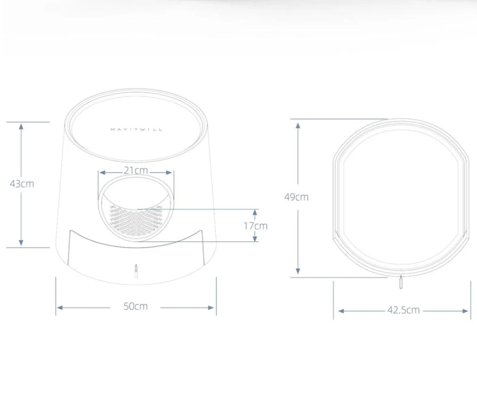 Michu XL Castle 2-in-1 Semi- Closed Cat Litter Box with Scratch Pad in Morandi Green/White-Petroom