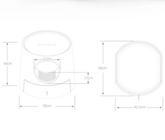 Michu XL Castle 2-in-1 Semi- Closed Cat Litter Box with Scratch Pad in Morandi Green/White-Petroom