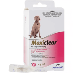 Moxiclear Flea & Worming Spot Treatment 25kg Dog 6pk-Petroom