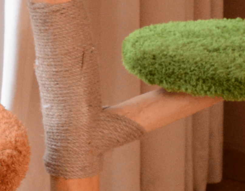 Natural Wood Cat Tree with Cozy Hideaway-Petroom