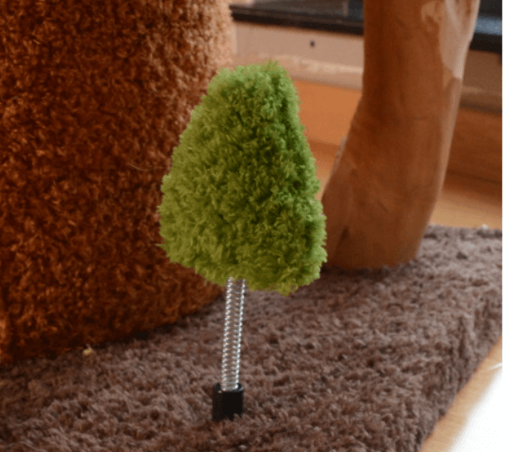 Natural Wood Cat Tree with Cozy Hideaway-Petroom