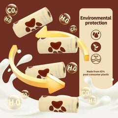 6 Roll Eco-Friendly Dog Poo Bag Refill Roll - Eco-friendly bags made from 65% post-consumer plastic for responsible pet owners.