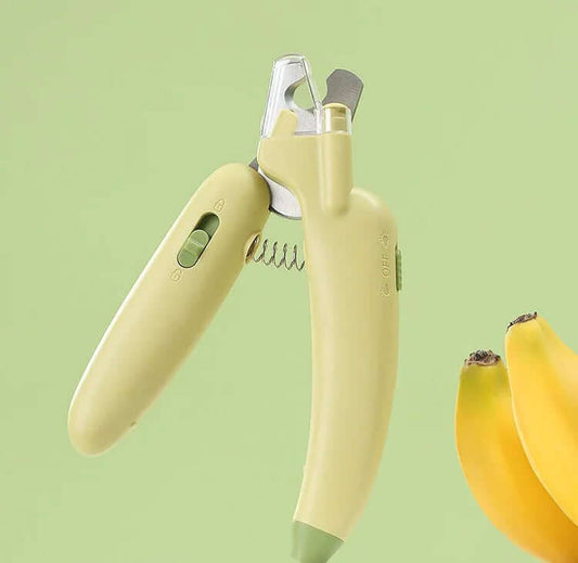 AIWO Banana-Shaped Pet Nail Clippers - LED Light Grinding File