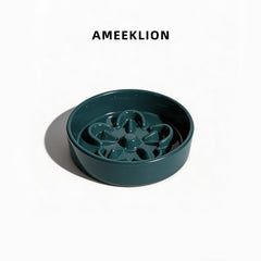 Petal-Shaped Ceramic Slow Feed Bowl for Dogs & Cats