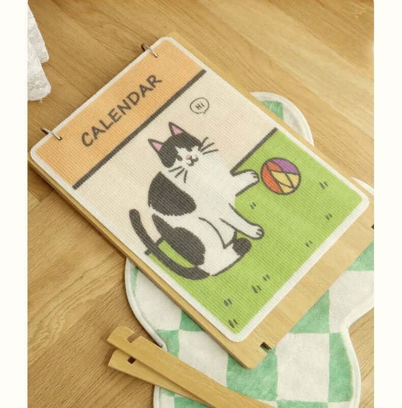Cute cat-themed calendar with playful design, perfect for pet lovers and home decor
