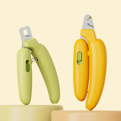 AIWO Banana-Shaped Mini Pet Nail Clippers - Yellow & Green