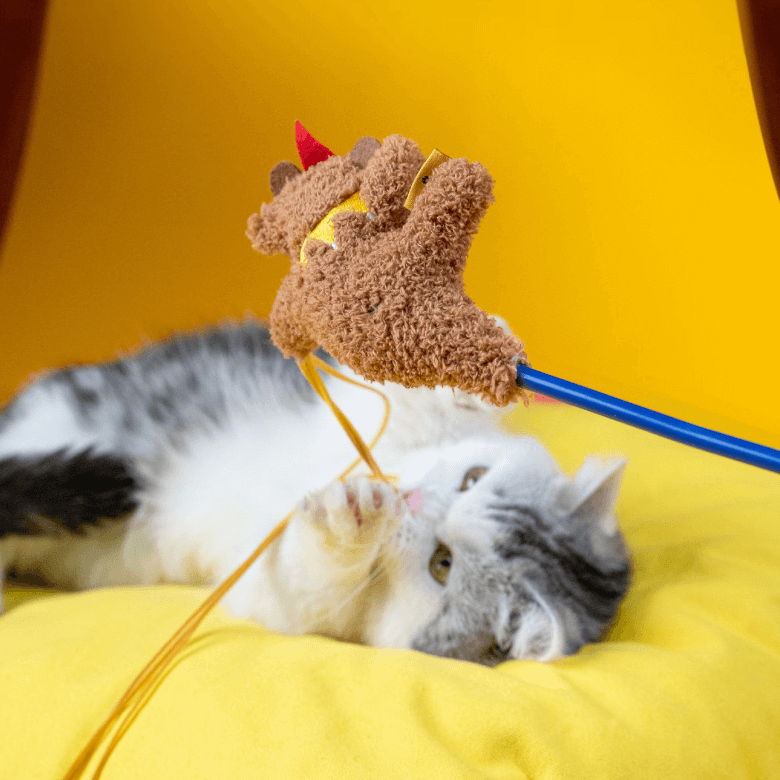 PETSVILLE Kitten Teaser Feather Wand-Petroom