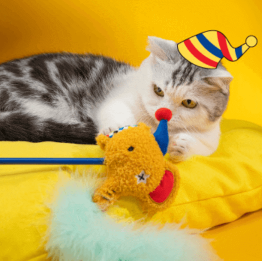 PETSVILLE Kitten Teaser Feather Wand-Petroom