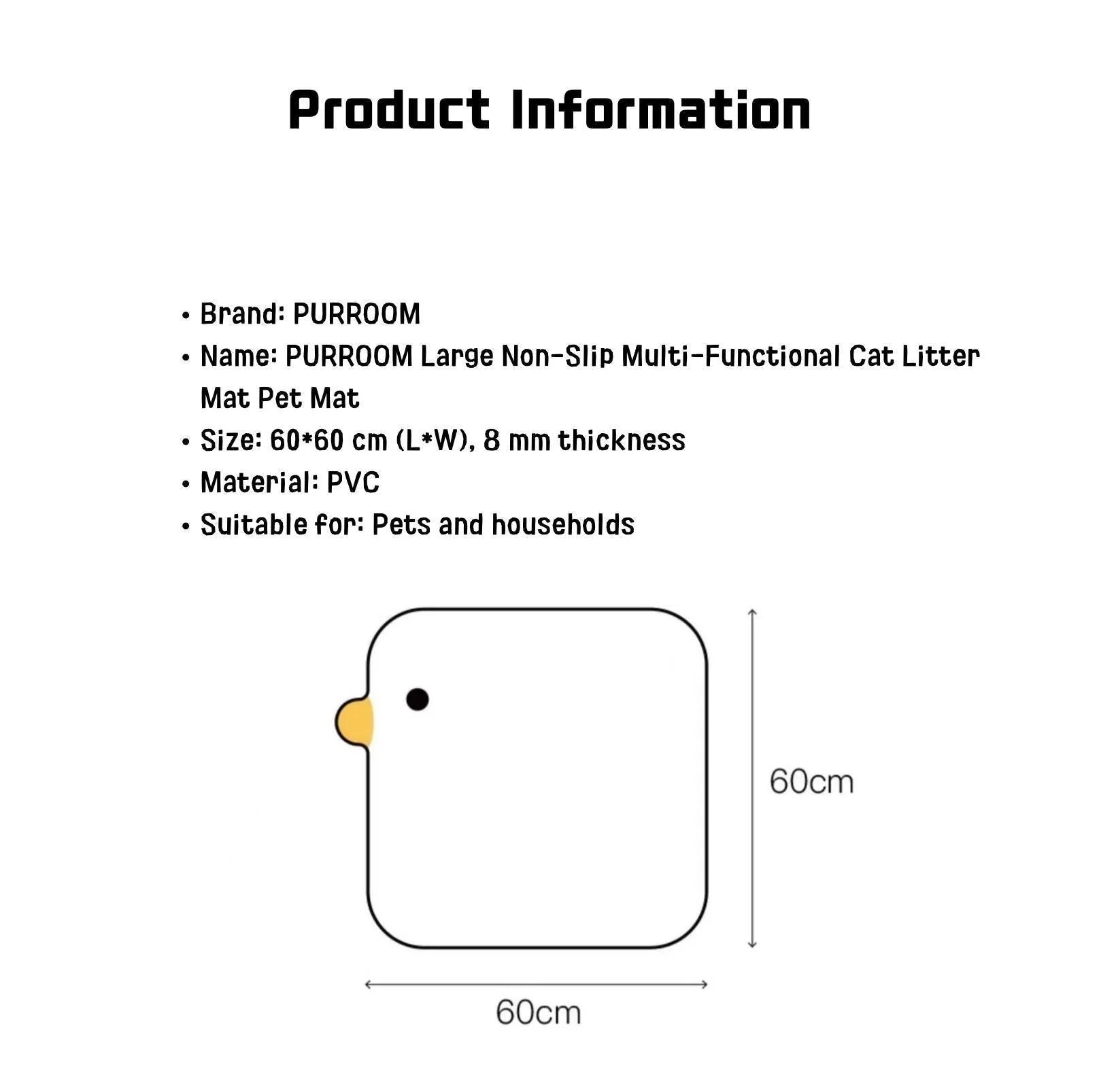 PURROOM Large Non-Slip Multi-Functional Cat Litter Mat Pet Mat-Petroom