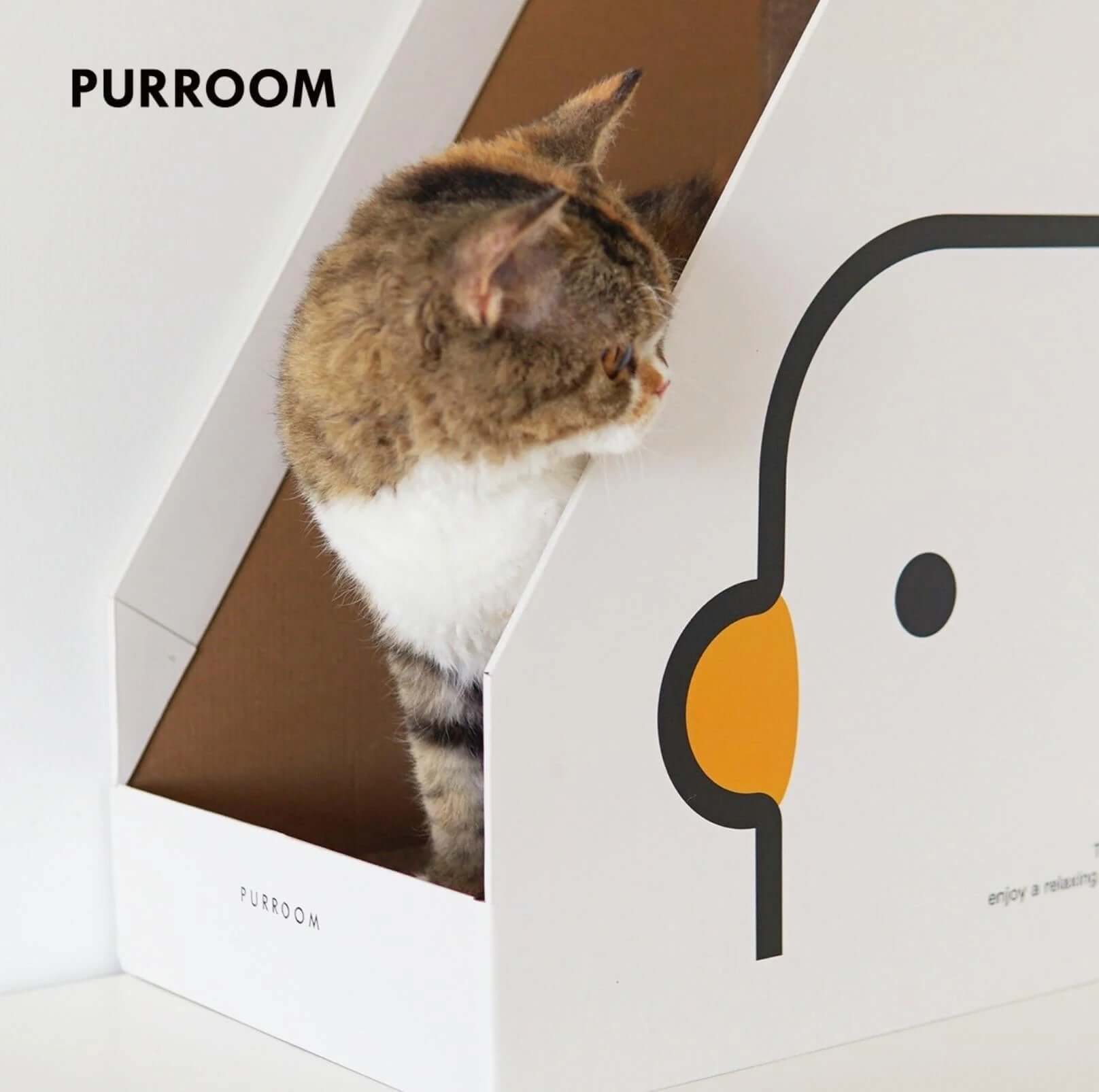 PURROOM Little Chick Series Vertical Cat Scratcher Box Cat Toy (Adjustable in height)-Petroom