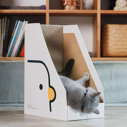 PURROOM Little Chick Series Vertical Cat Scratcher Box Cat Toy (Adjustable in height)-Petroom