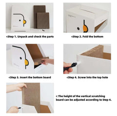 PURROOM Little Chick Series Vertical Cat Scratcher Box Cat Toy (Adjustable in height)-Petroom