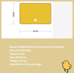 PURROOM Little Chicken Series - Anti-Slip Pet Food Mat-Petroom