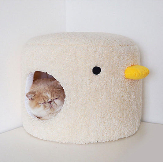 PURROOM Little Chicken Series- Enclosed Plush Pet Bed Cat Bed-Petroom