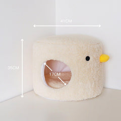 PURROOM Little Chicken Series- Enclosed Plush Pet Bed Cat Bed-Petroom