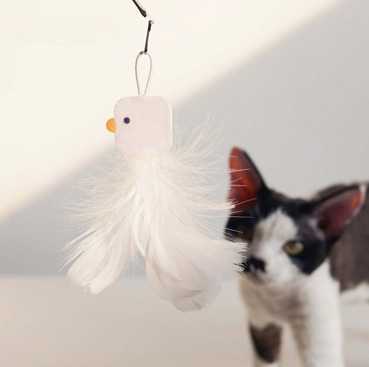 PURROOM Little Chicken Series: Extendable Feather Cat Stick Cat Toy-Petroom