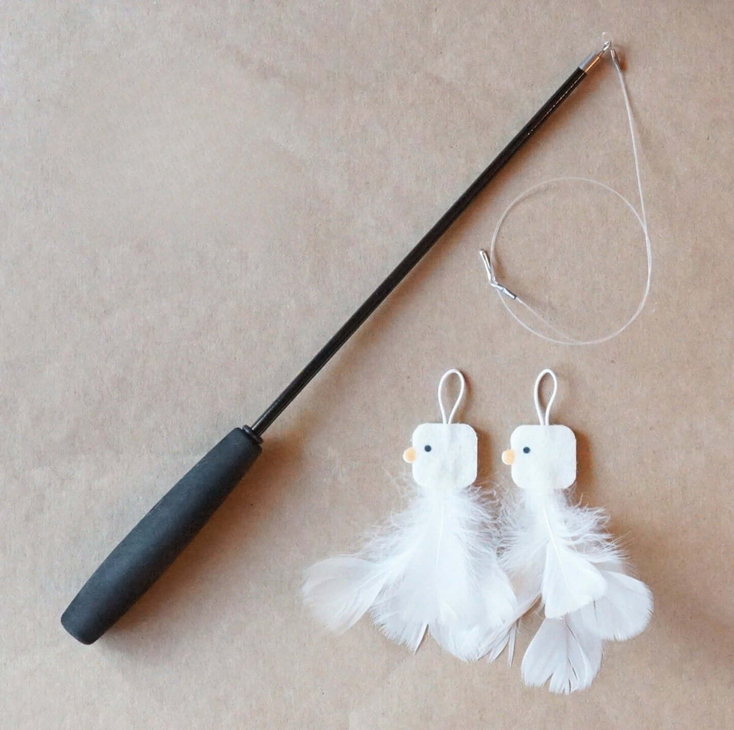 PURROOM Little Chicken Series: Extendable Feather Cat Stick Cat Toy-Petroom