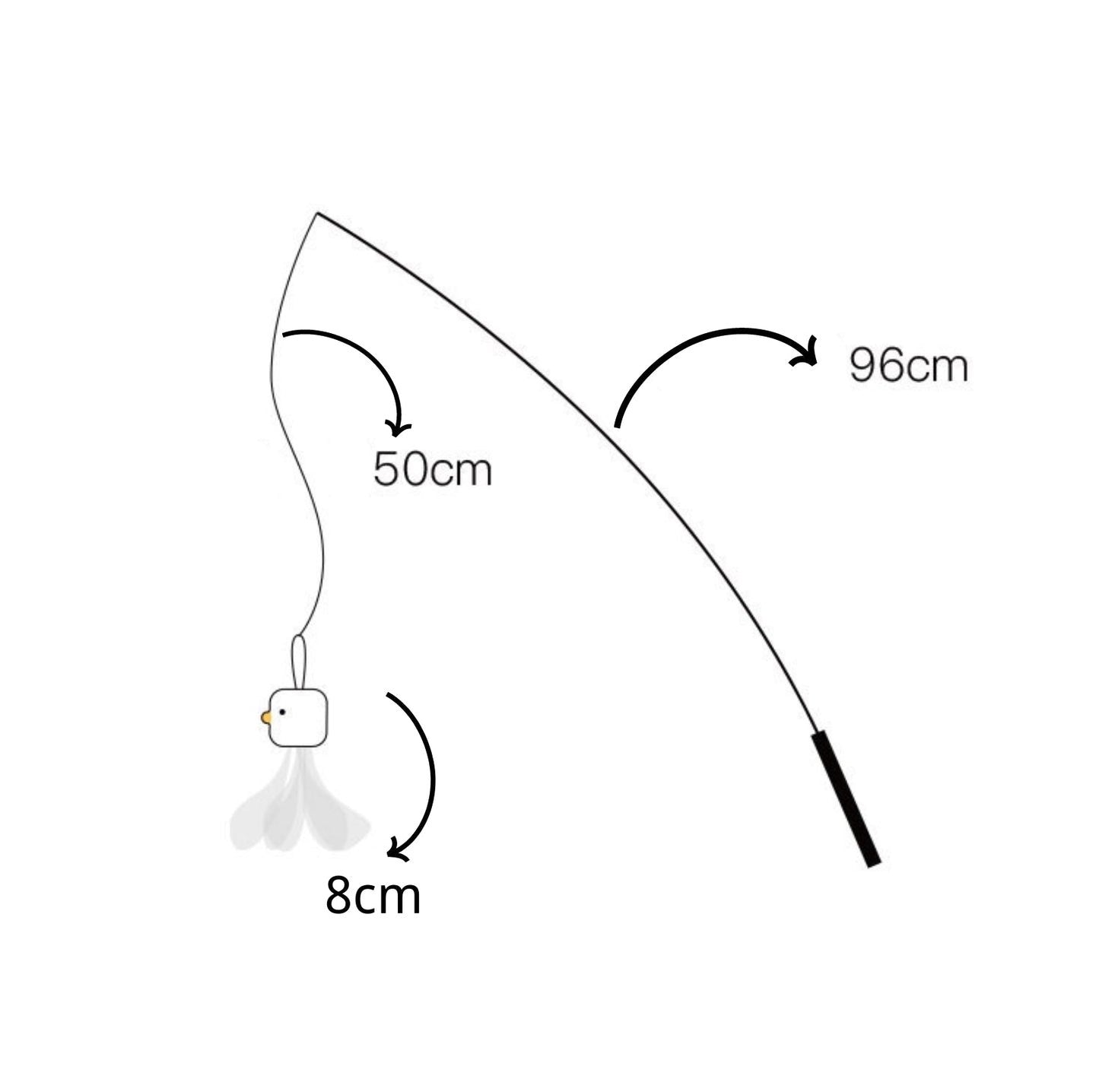 PURROOM Little Chicken Series: Extendable Feather Cat Stick Cat Toy-Petroom