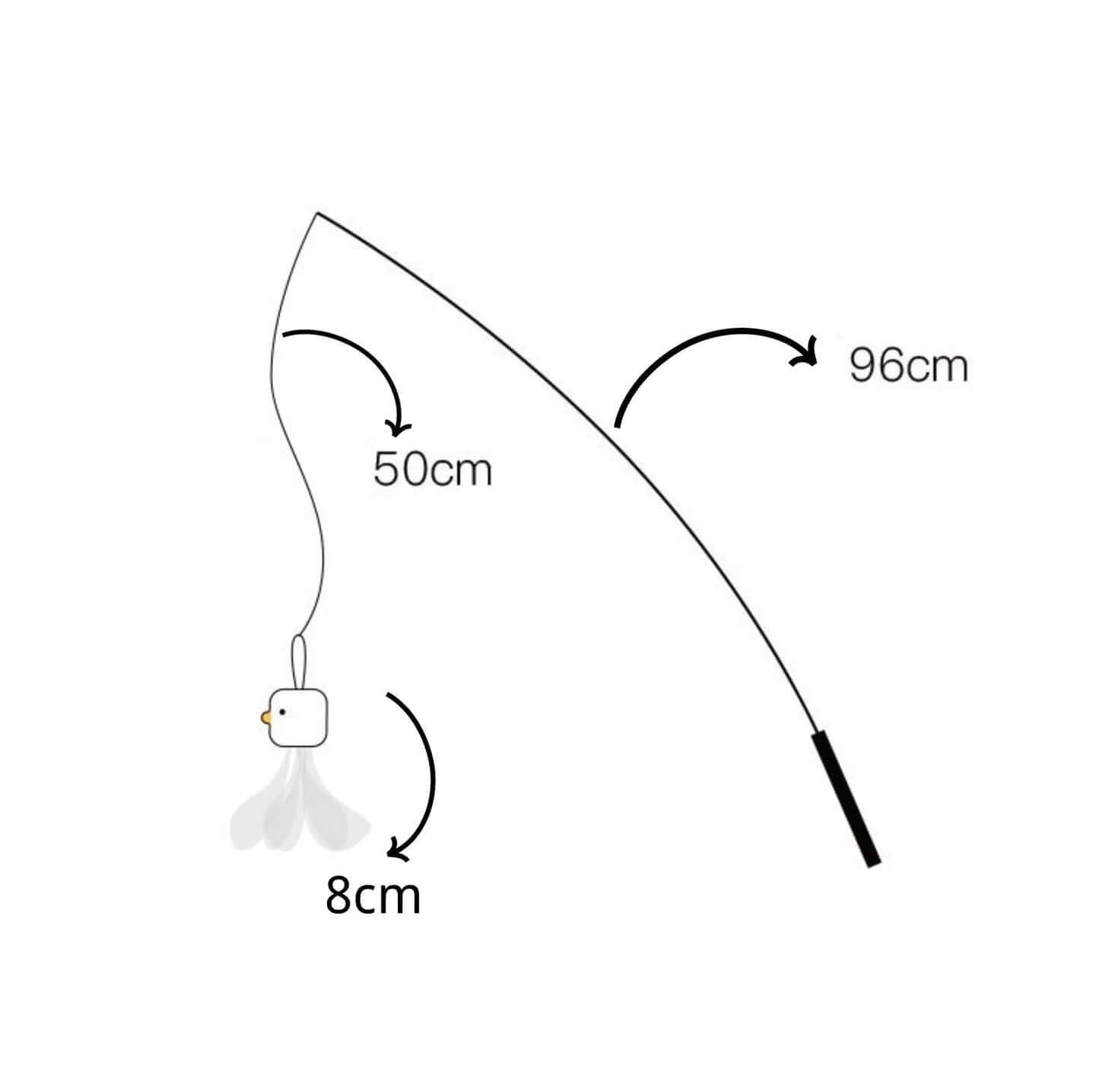 PURROOM Little Chicken Series: Extendable Feather Cat Stick Cat Toy-Petroom