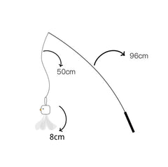 PURROOM Little Chicken Series: Extendable Feather Cat Stick Cat Toy-Petroom