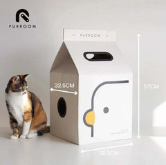 PURROOM Little Chicken Series Milk Box Cat Scratcher House-Petroom